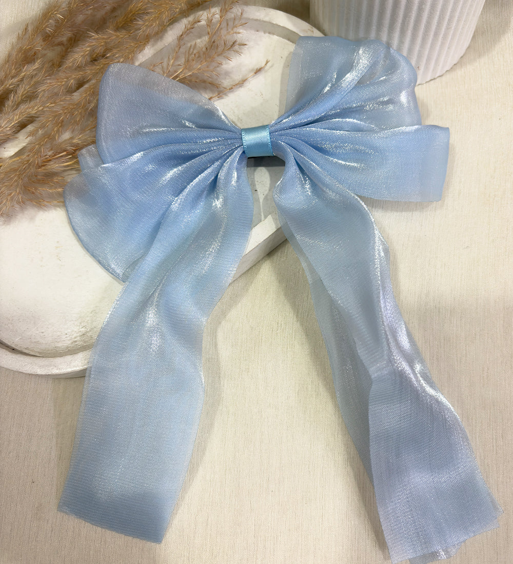 Organza Hair Bow with Long Ribbon