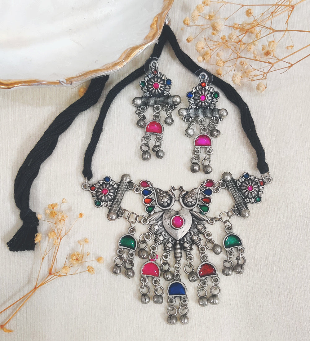 Oxidised Choker Set