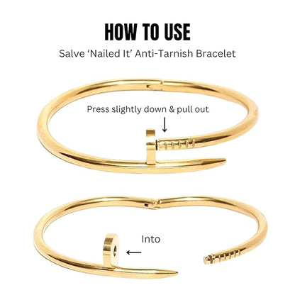 Sleek Stainless Steel Nail Bracelet