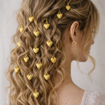 LoveLock Gold Heart Hair Charms