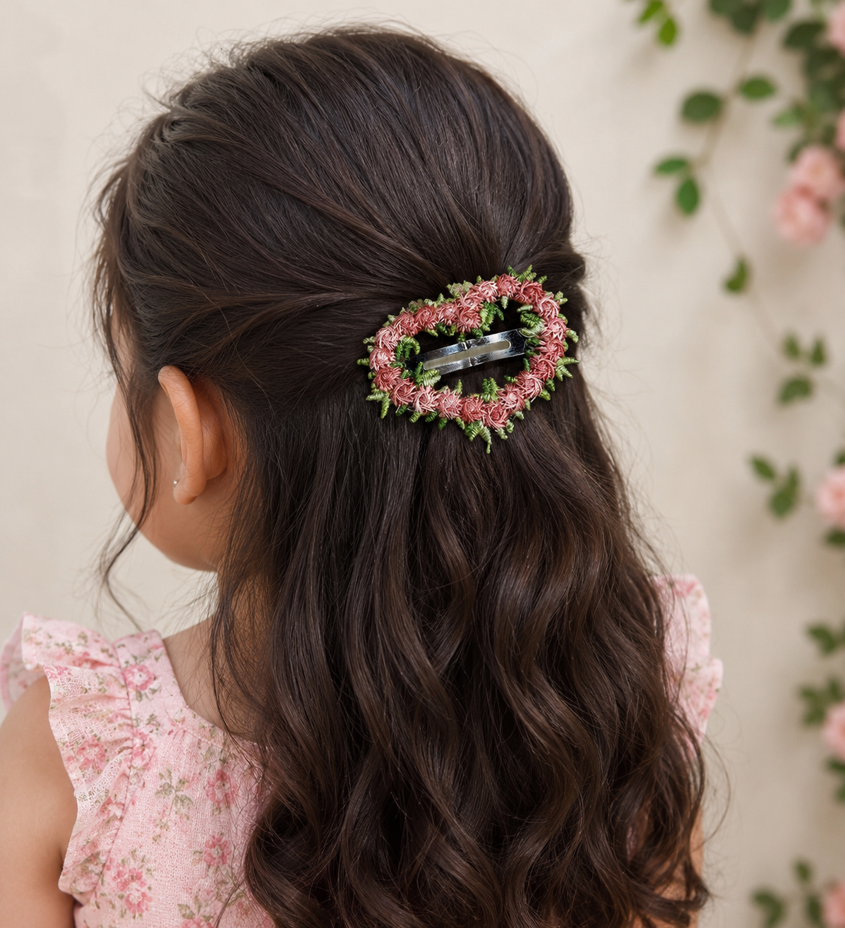 Handmade Floral Snap Hair Clip