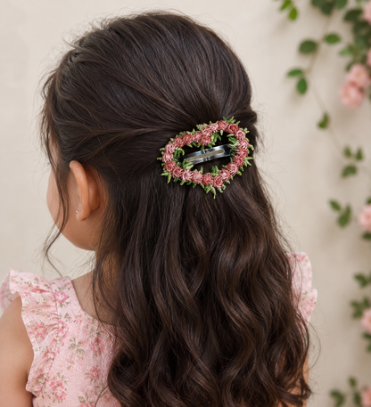 Handmade Floral Snap Hair Clip