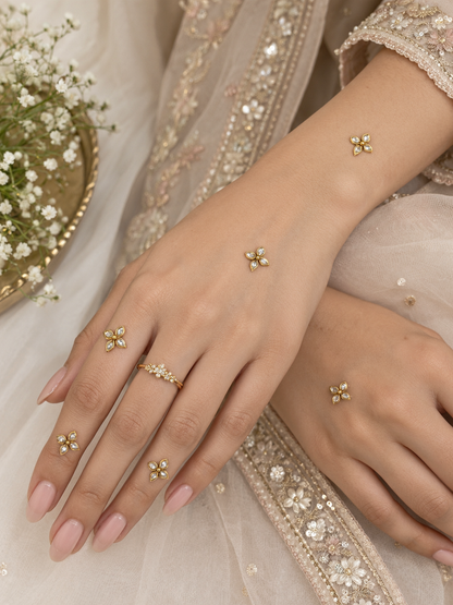Kundan Floral Stick-Ons