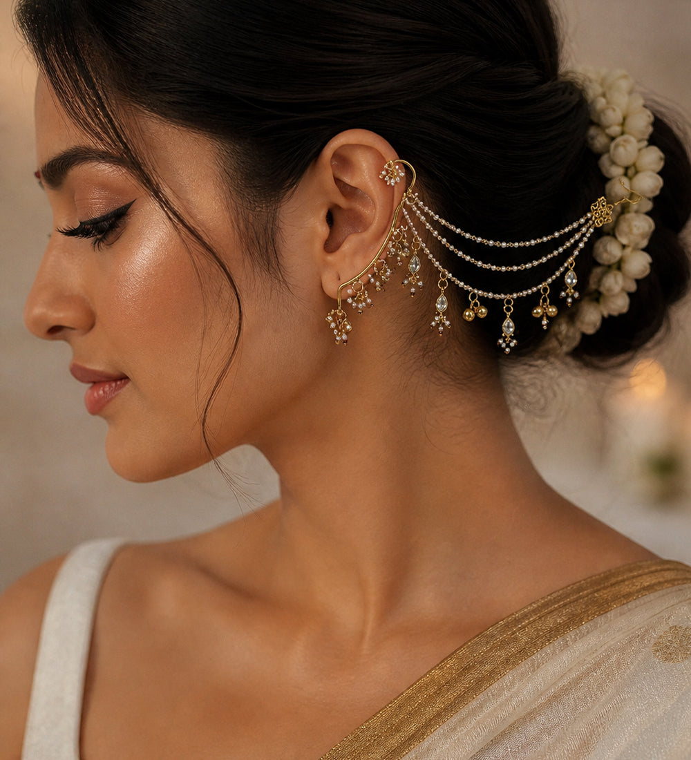 Kundan & Pearl Ear Cuff