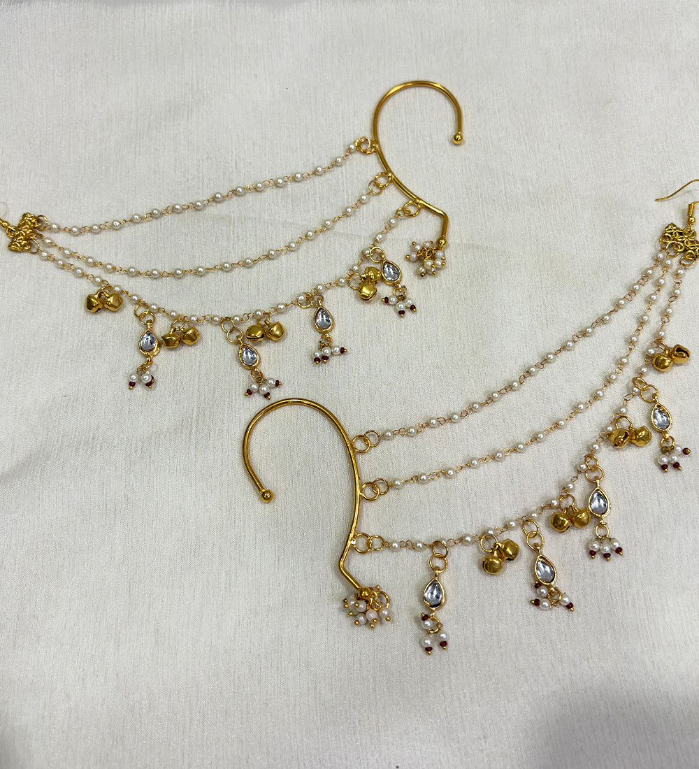 Kundan & Pearl Ear Cuff