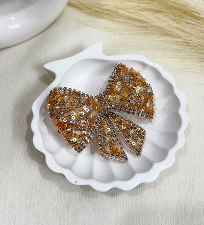 Golden Sequin Bow
