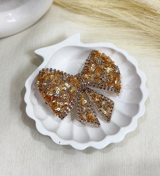 Golden Sequin Bow