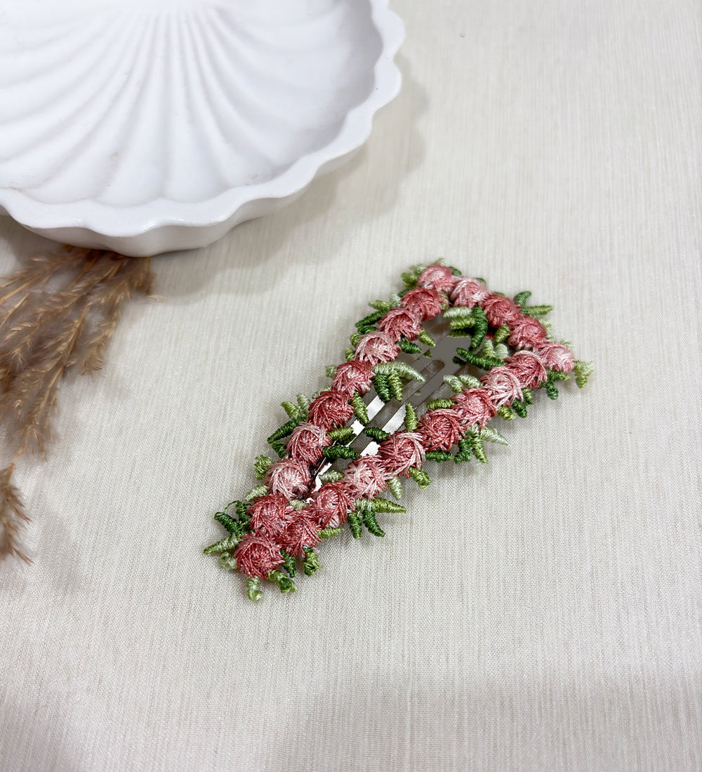 Handmade Floral Snap Hair Clip