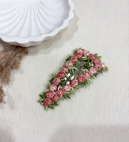 Handmade Floral Snap Hair Clip
