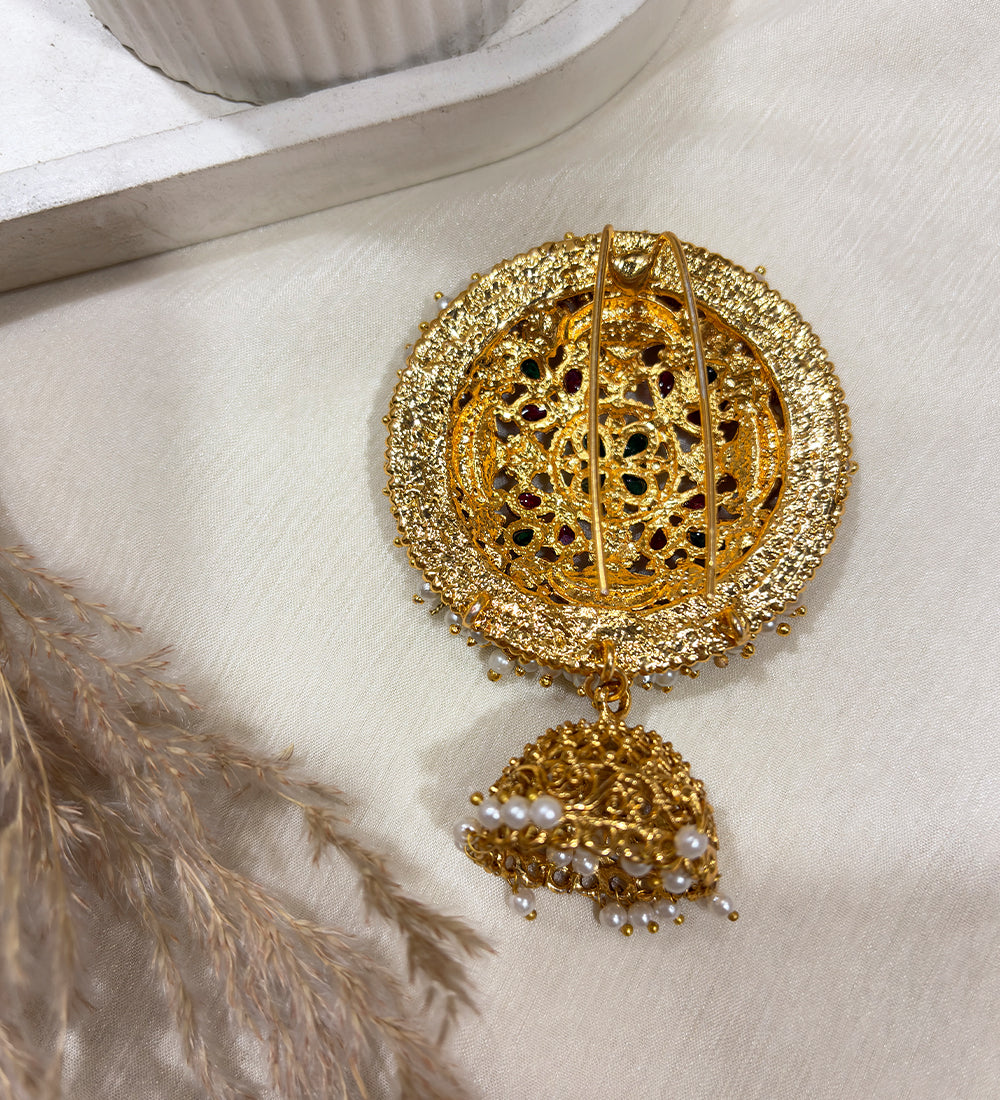 Kundan & Pearl Bridal Brooch