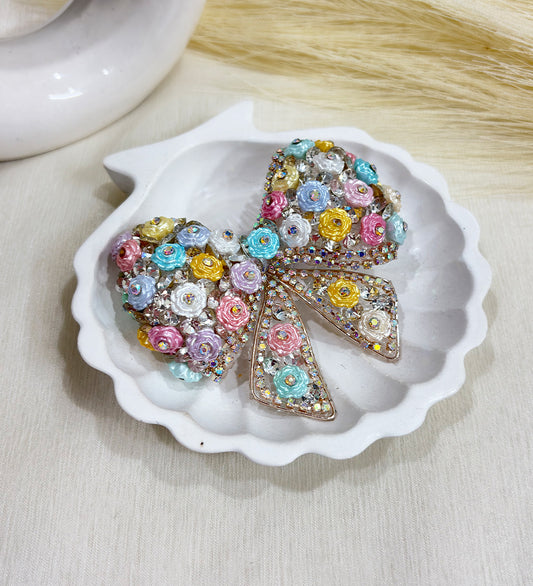 Multicolor Floral Bow