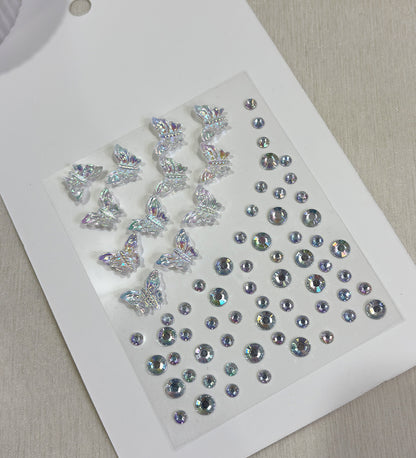 Iridescent Butterfly & Crystal Stickers