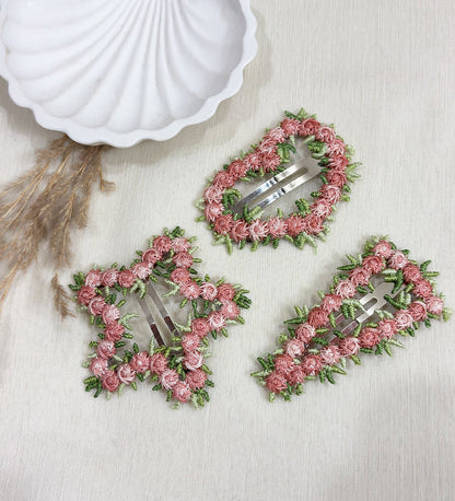 Handmade Floral Snap Hair Clip