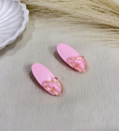 Jelly Heart Hair Clips