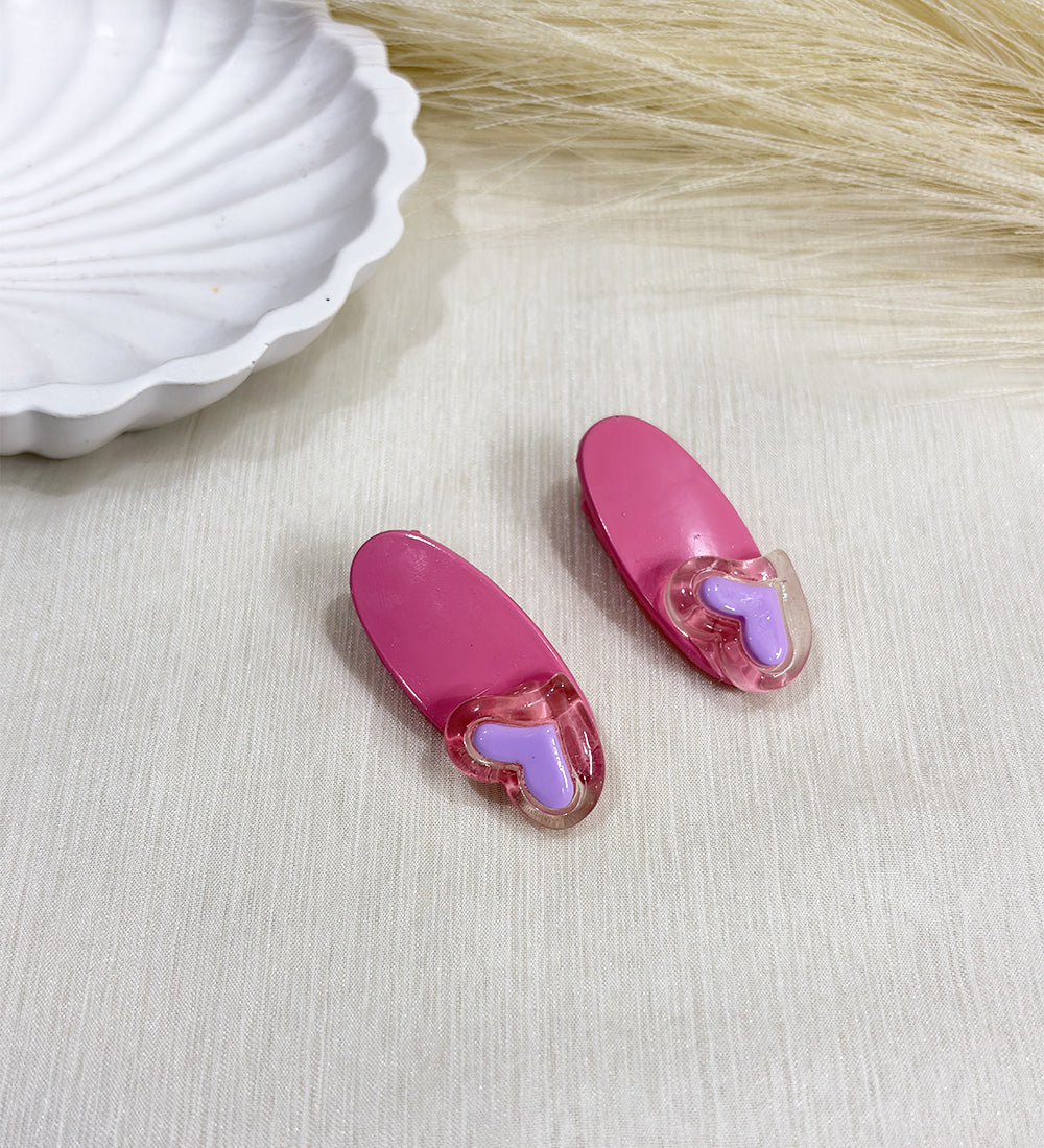 Jelly Heart Hair Clips