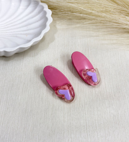 Jelly Heart Hair Clips