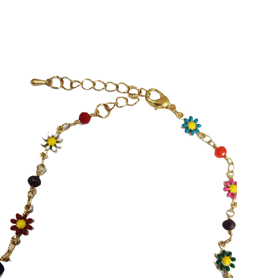 Multi Colour Daisy Flower Neck Chain