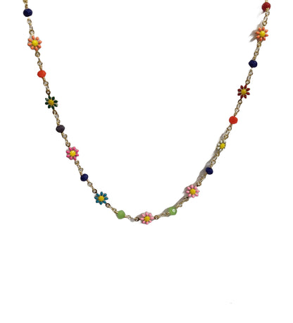 Multi Colour Daisy Flower Neck Chain