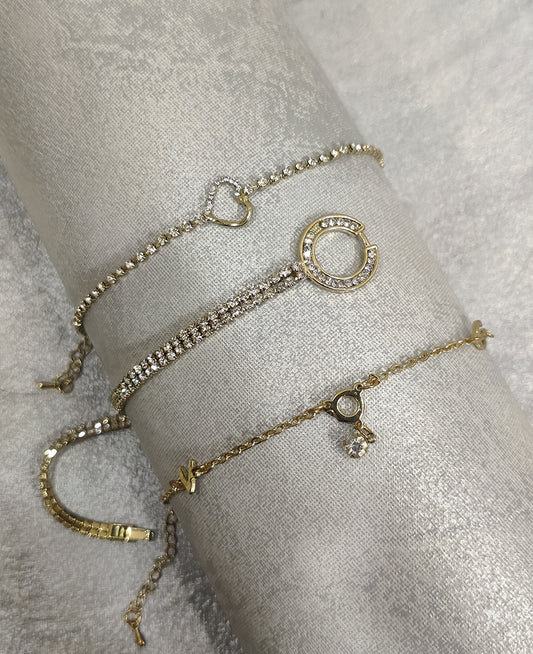 Heart Stack Bracelet -Set of 3