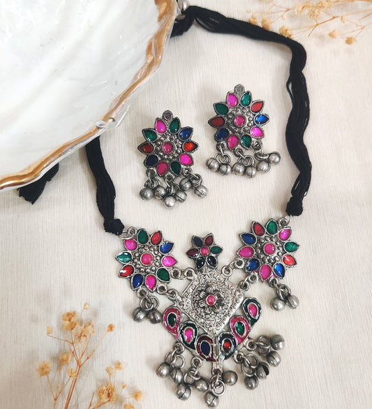 Afghani Multi Colour Choker Set