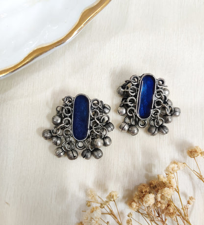 Oxidised Silver Afghani Ghungroo Choker with Earrings