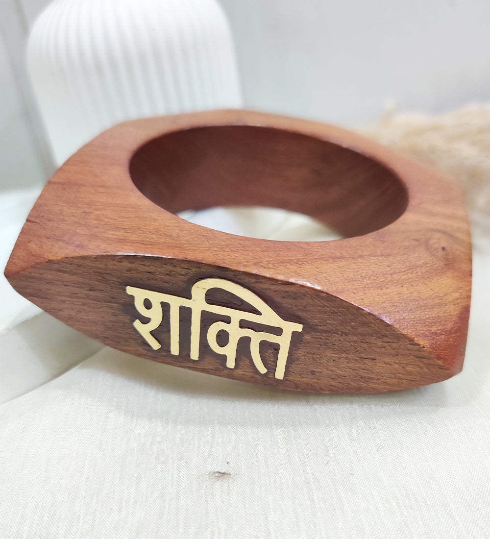 Wooden Shakti Engraved Bangle