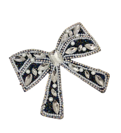 Black Embellished Crystal Bow