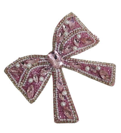 Pink Embellished Hair Bow Clip