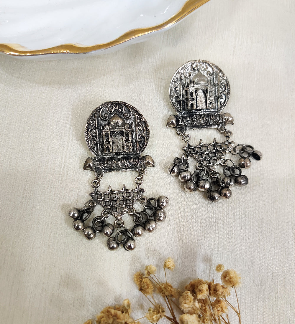 Oxidised Taj mahal Necklace Earring Set