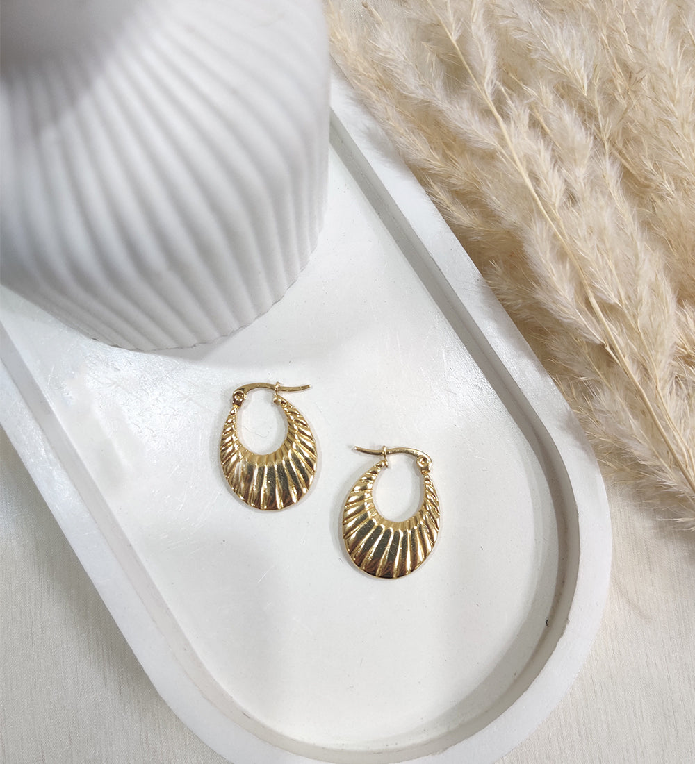 Golden-Toned Circular Drop Earrings