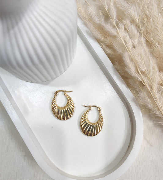 Golden-Toned Circular Drop Earrings