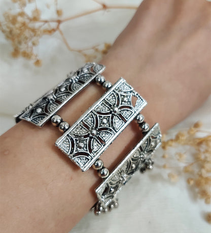 Silver Oxidised Adjustable Kada