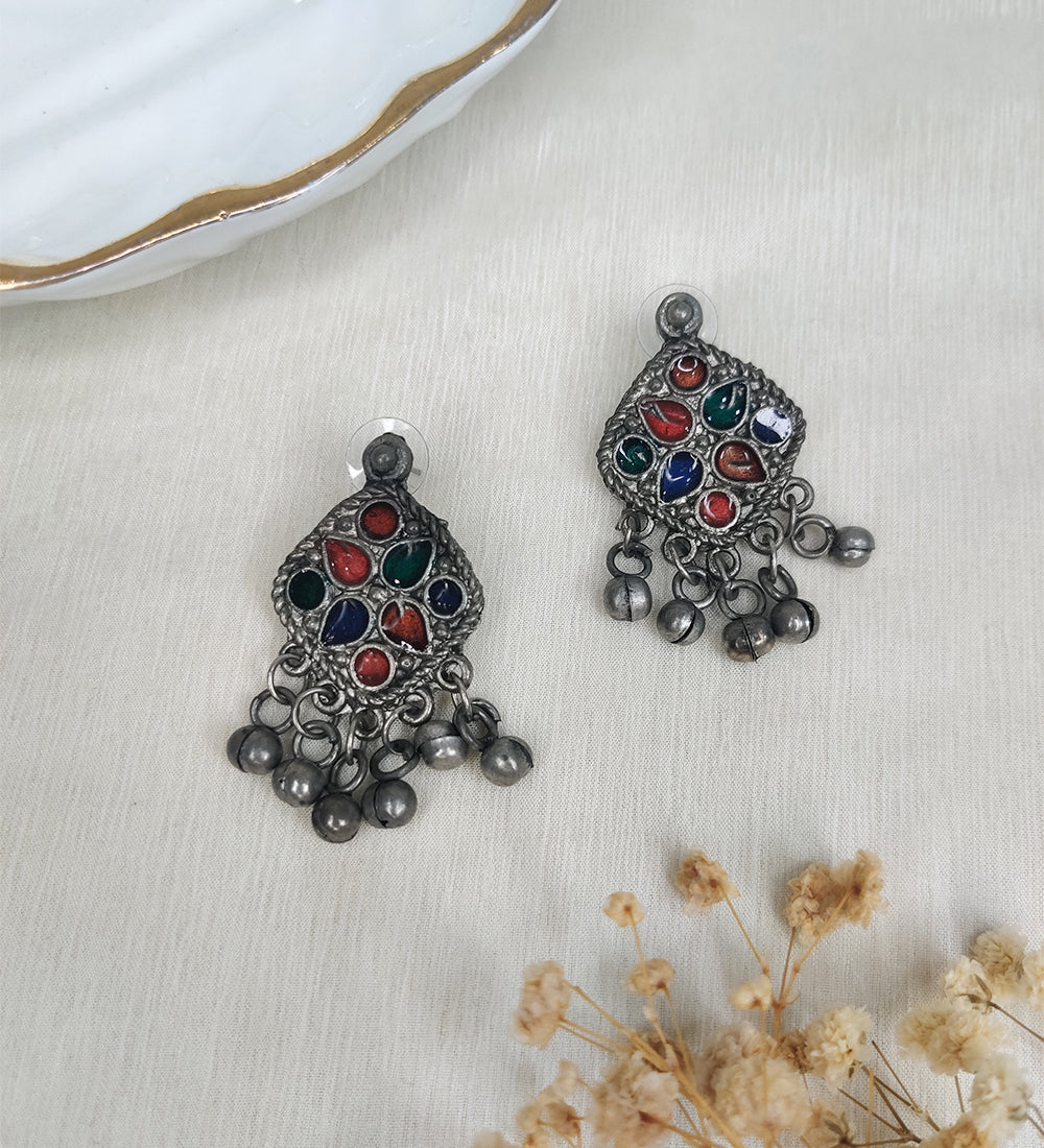 Antique Multicolour Choker with Earrings Set