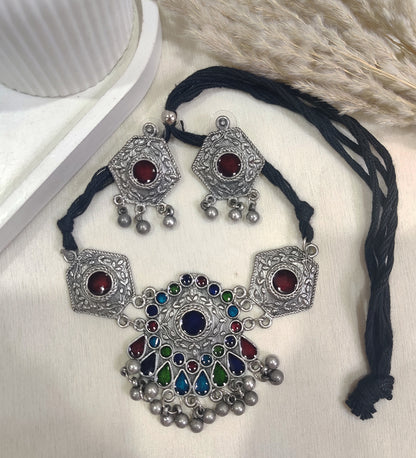 Multicolor Tribal Jewelry Set for Women