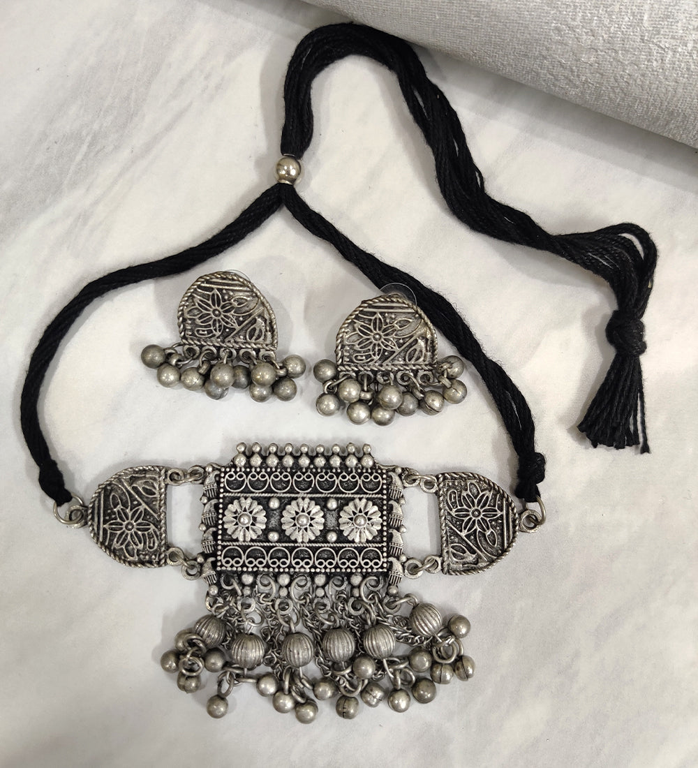 Oxidised Choker Set