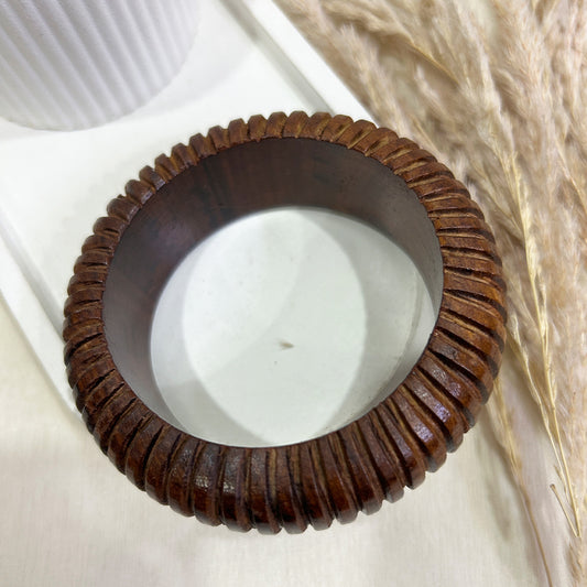 Carved Elegance Wooden Bangle