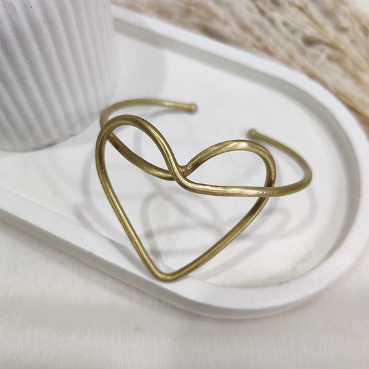Bold Heart Open Cuff Bracelet