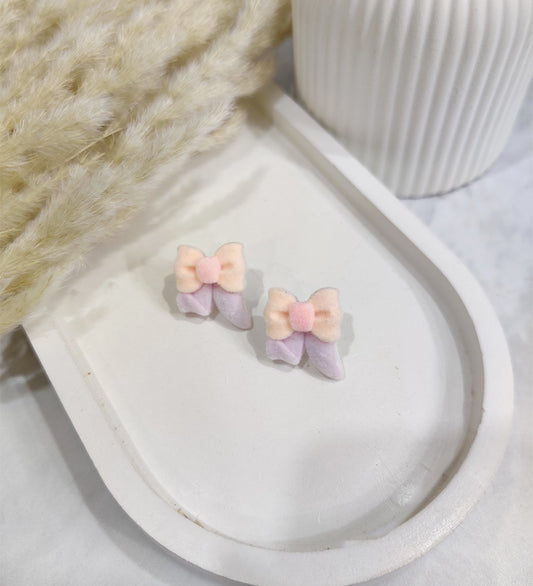 Cotton Candy Bows Stud Earrings