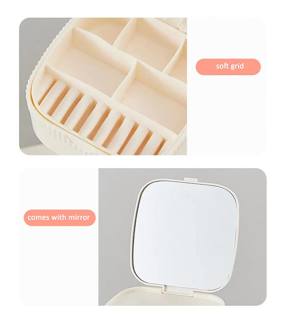 Mirror Jewellery Organizer Portable Storage Box Case