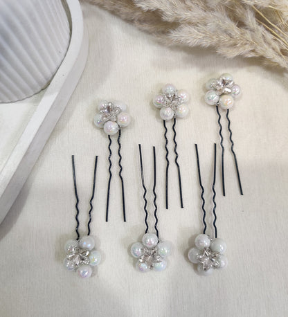 Elegant Pearl Flower Hair Pins