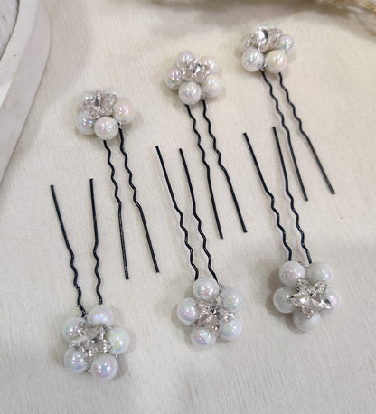 Elegant Pearl Flower Hair Pins