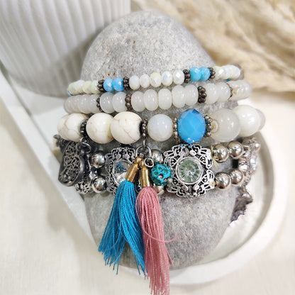 Snow & Sky Stack Bracelet