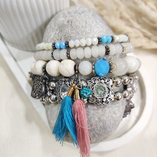 Snow & Sky Stack Bracelet