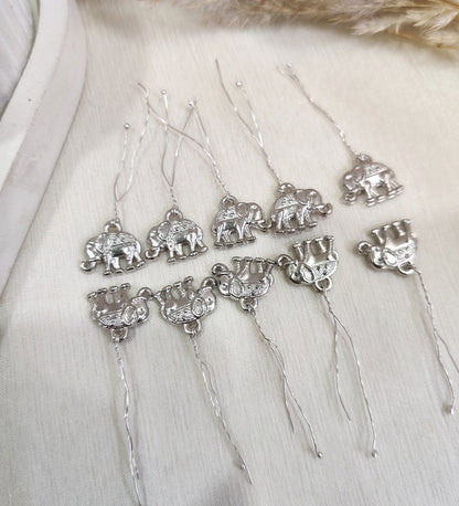 Silver Elephant Hair Accessory Charm