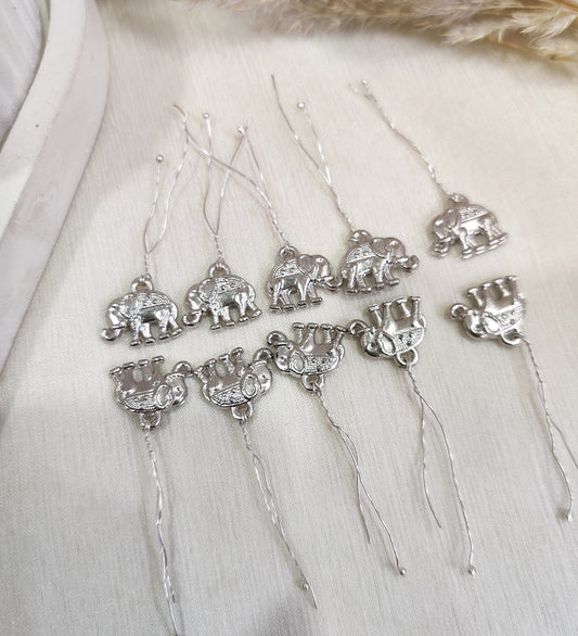 Silver Elephant Hair Accessory Charm