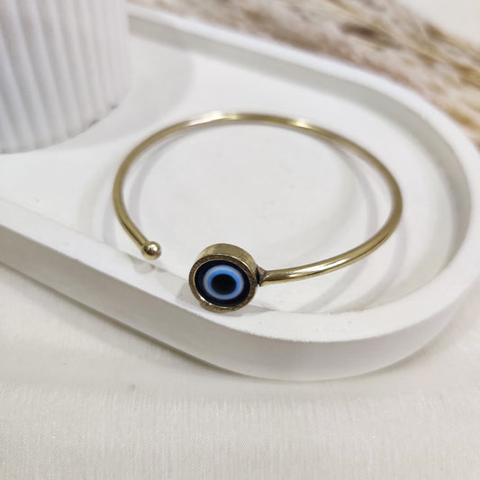 Minimal Evil Eye Open Bangle
