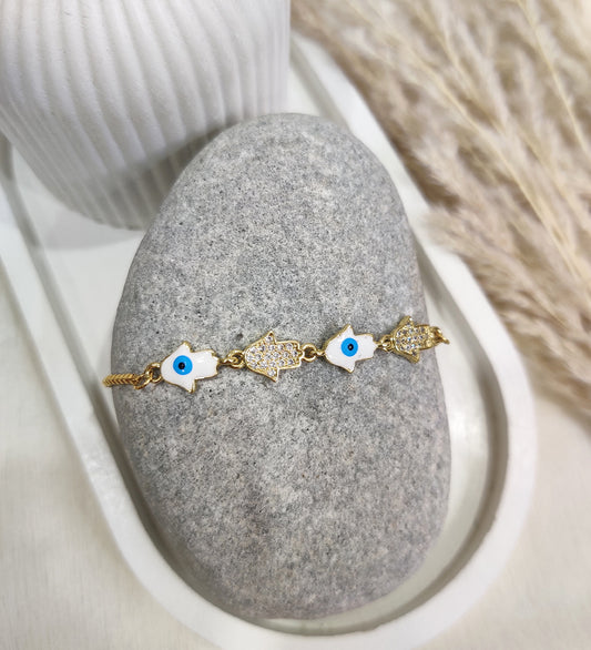 Golden Aura Evil Eye Bracelet