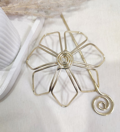Gold Floral Metal Hair Bun Holder