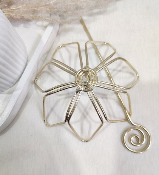 Gold Floral Metal Hair Bun Holder
