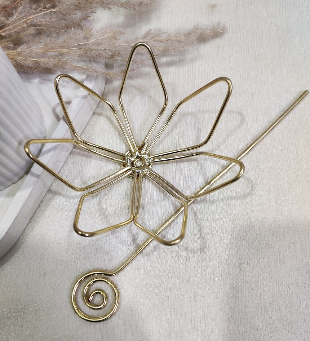 Gold Floral Metal Hair Bun Holder